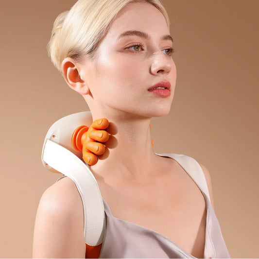 Portable Shiatsu Neck & Shoulder Massager with Heat – Electric Kneading Pillow
