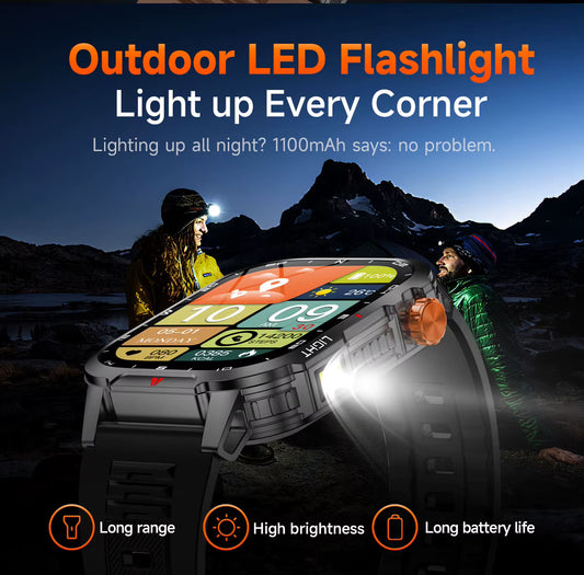 MAX68 Smart Watch – 2.01" TFT, IP68, Sports, Outdoor, Wireless Call, Flashlight