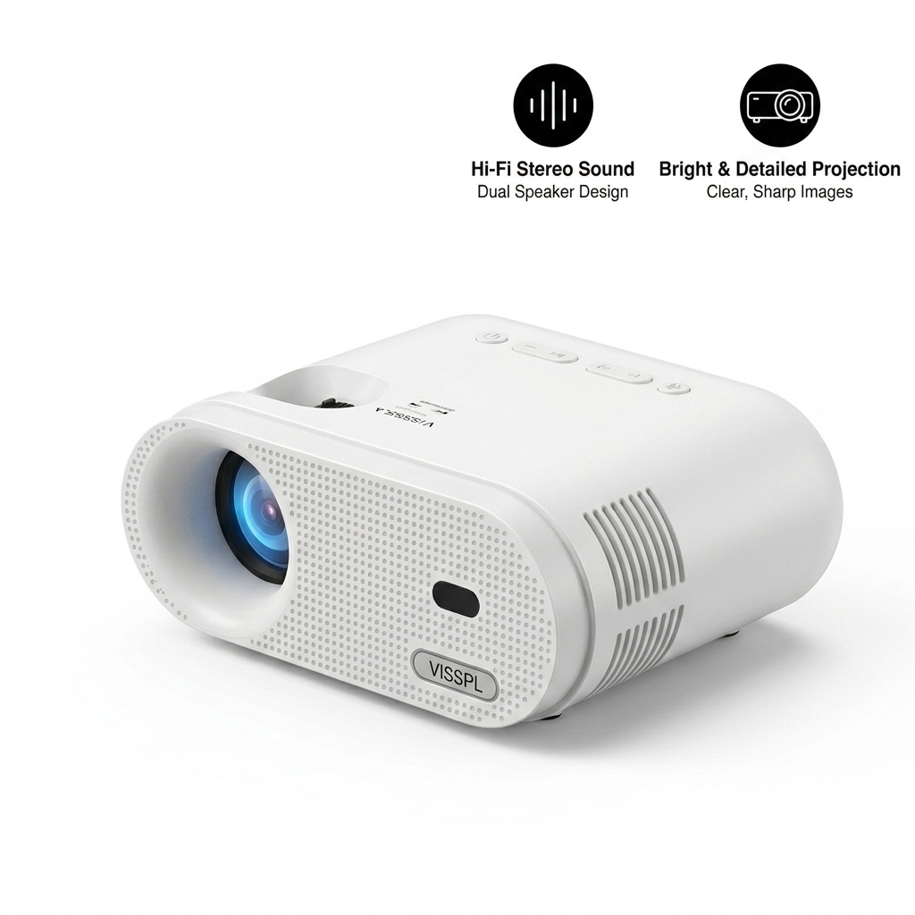 VISSPL WiFi Projector – 1080P HD, Portable, Home Theater & Outdoor Movie