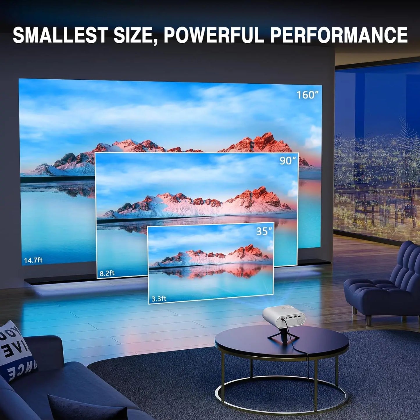 VISSPL WiFi Projector – 1080P HD, Portable, Home Theater & Outdoor Movie