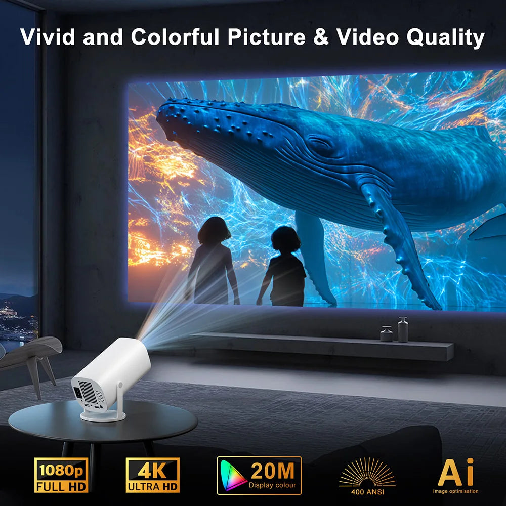 1080P HD Mini Projector – Portable Home Theater Movie Projector with Speaker