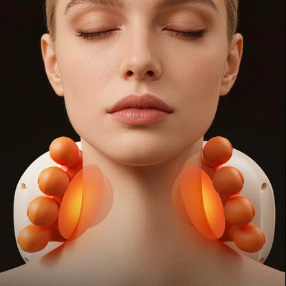 Portable Shiatsu Neck & Shoulder Massager with Heat – Electric Kneading Pillow