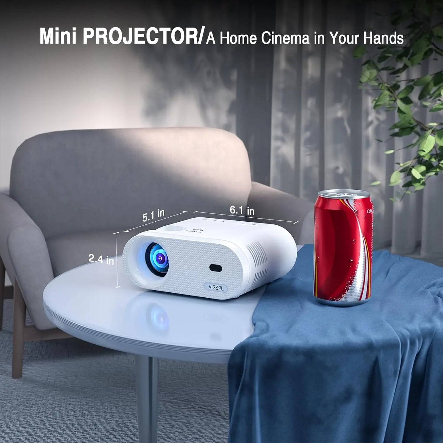 VISSPL WiFi Projector – 1080P HD, Portable, Home Theater & Outdoor Movie