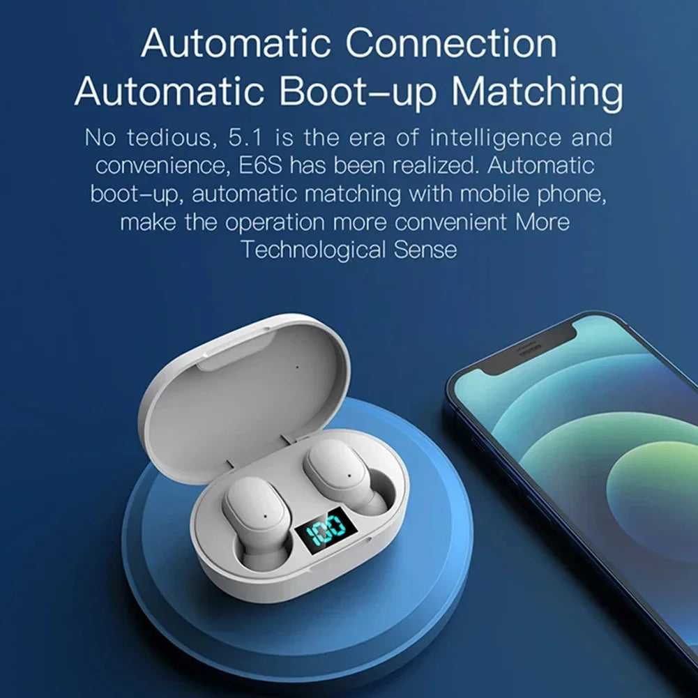 E6S Wireless Earbuds – Noise Cancelling & Waterproof